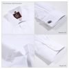 The Canterbury Self Stripe Mens White Shirt, Business Formal Dress Office Wedding, Single & Double Cuff Option. (Discontinued Style) - Thumbnail Image 8