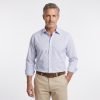 The Hampton Check Shirt, Mens Formal Dress Shirts For Office Business, Wedding Suit & Casual. Long Sleeve, Single or Double Cuff. Blue. (Discontinued Style, Very Limited Stocks, On Sale Great Buy) - Thumbnail Image 2