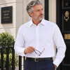 The Canterbury Self Stripe Mens White Shirt, Business Formal Dress Office Wedding, Single & Double Cuff Option. (Discontinued Style) - Thumbnail Image 3
