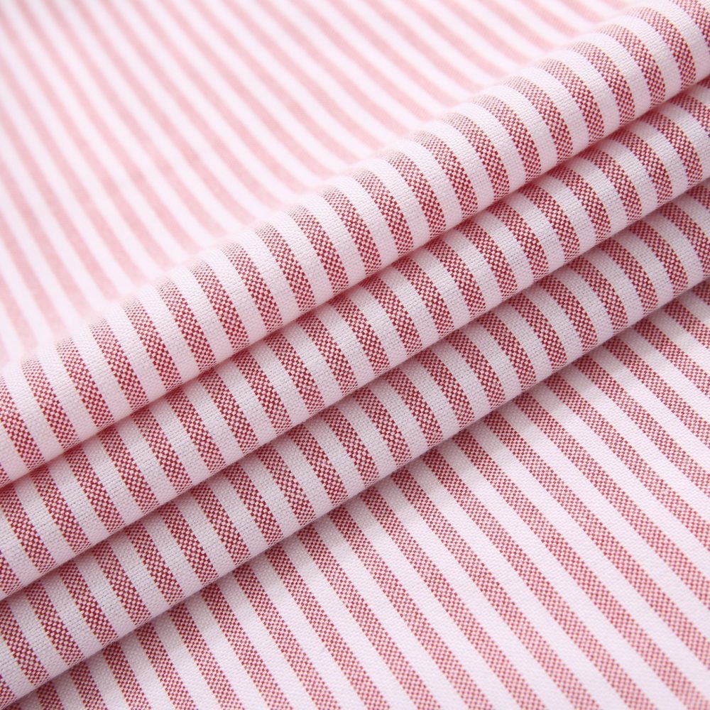 Crayo'ola Red - Mens Long Sleeve Stripe Oxford Shirt. The Kensington Button Down Collar & Pocket. Authentic Oxford Fabric - Image 10