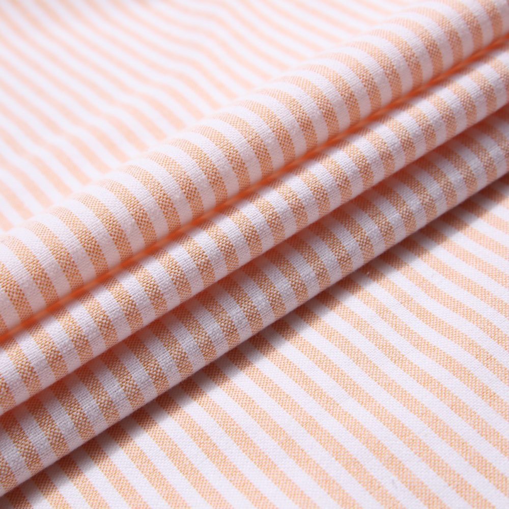 Somerset Peachy Peach - Mens Long Sleeve Stripe Oxford Shirt. The Kensington Button Down Collar & Pocket. Authentic Oxford Fabric - Image 9