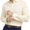 The London Plain Mens Shirt, Regular Fit, Classic Formal Dress Wear, Single & Double Cuff Option, Fresh Primrose Lemon - Thumbnail Image 1