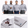 The London Plain Mens Shirt, Regular Fit, Classic Formal Dress Wear, Single & Double Cuff Option, Light Grey - Thumbnail Image 5