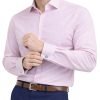 The London Plain Mens Shirt, Regular Fit, Classic Formal Dress Wear, Single & Double Cuff Option, Pink - Thumbnail Image 1