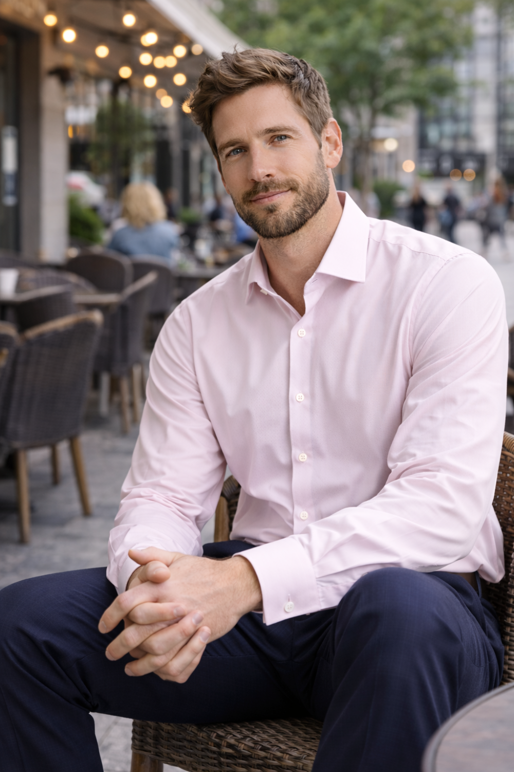 The London Plain Mens Shirt, Regular Fit, Classic Formal Dress Wear, Single & Double Cuff Option, Pink - Image 3