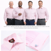 The London Plain Mens Shirt, Regular Fit, Classic Formal Dress Wear, Single & Double Cuff Option, Pink - Thumbnail Image 4