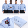 The London Plain Mens Shirt, Regular Fit, Classic Formal Dress Wear, Single & Double Cuff Option, Porcelain Blue - Thumbnail Image 4