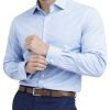 The London Plain Mens Shirt, Regular Fit, Classic Formal Dress Wear, Single & Double Cuff Option, Sky Blue - Thumbnail Image 1