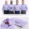 The London Plain Mens Shirt, Regular Fit, Classic Formal Dress Wear, Single & Double Cuff Option, Vibrant Lavender - Thumbnail Image 4