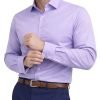 The London Plain Mens Shirt, Regular Fit, Classic Formal Dress Wear, Single & Double Cuff Option, Vibrant Lavender - Thumbnail Image 1