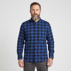 Mens Tartan Check Shirts Lumberjack Flannel Style by Janeo British Apparel. Queen Royal Blue