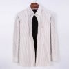 Sand - Mens Long Sleeve Stripe Oxford Shirt. The Kensington Button Down Collar & Pocket. Authentic Oxford Fabric - Thumbnail Image 5