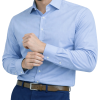 The London Plain Mens Shirt, Regular Fit, Classic Formal Dress Wear, Single & Double Cuff Option, Porcelain Blue - Thumbnail Image 6