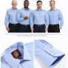 The London Plain Mens Shirt, Regular Fit, Classic Formal Dress Wear, Single & Double Cuff Option, Porcelain Blue - Thumbnail Image 7