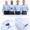 The London Plain Mens Shirt, Regular Fit, Classic Formal Dress Wear, Single & Double Cuff Option, Sky Blue - Thumbnail Image 7