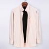 Somerset Peachy Peach - Mens Long Sleeve Stripe Oxford Shirt. The Kensington Button Down Collar & Pocket. Authentic Oxford Fabric - Thumbnail Image 5
