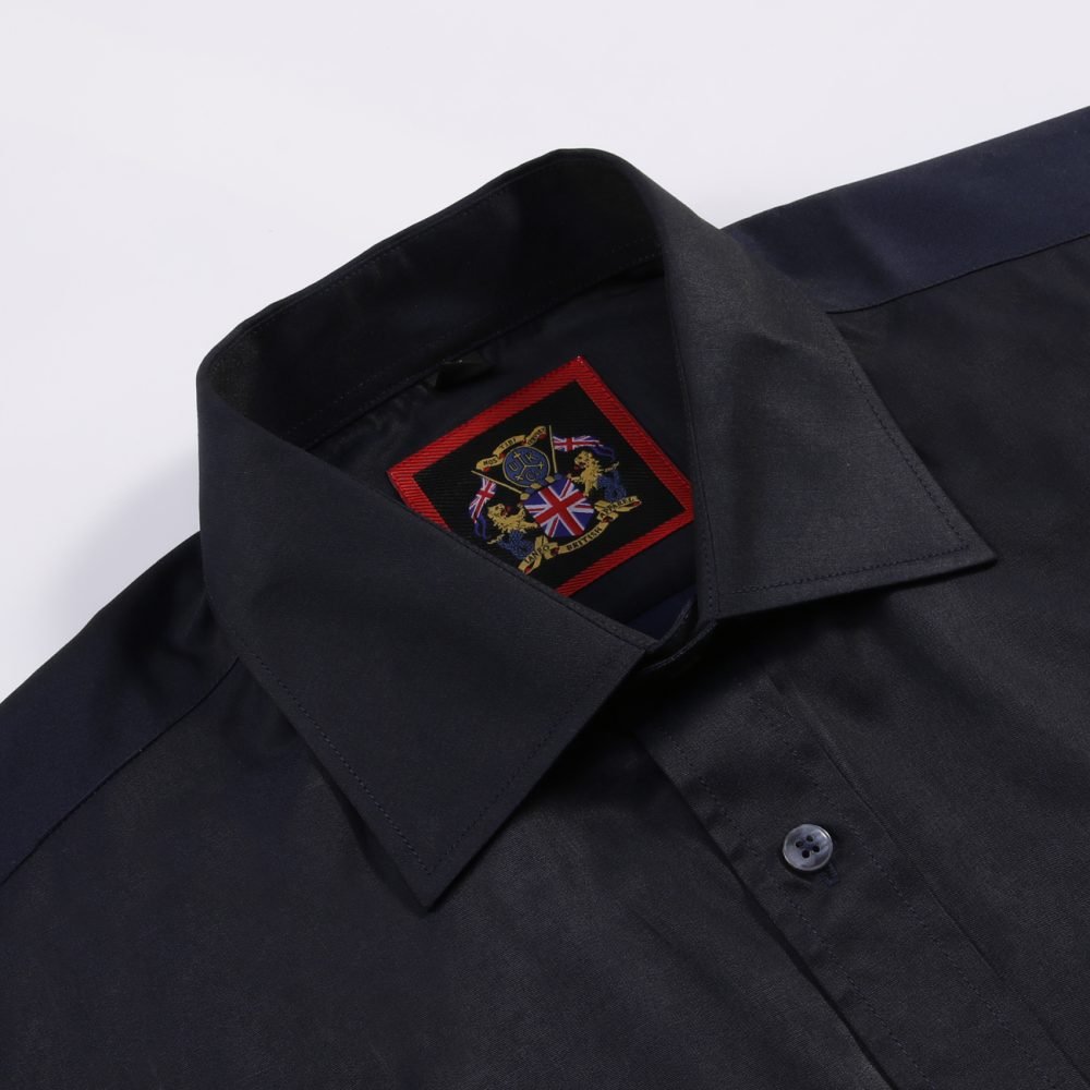 The London Plain Mens Shirt, Regular Fit, Classic Formal Dress Wear, Single & Double Cuff Option, Black - Image 12