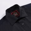 The London Plain Mens Shirt, Regular Fit, Classic Formal Dress Wear, Single & Double Cuff Option, Black - Thumbnail Image 12
