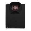 The London Plain Mens Shirt, Regular Fit, Classic Formal Dress Wear, Single & Double Cuff Option, Black - Thumbnail Image 8