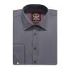 The London Plain Mens Shirt, Regular Fit, Classic Formal Dress Wear, Single & Double Cuff Option, Grey - Thumbnail Image 5