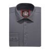 The London Plain Mens Shirt, Regular Fit, Classic Formal Dress Wear, Single & Double Cuff Option, Grey - Thumbnail Image 8