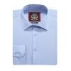 The London Plain Mens Shirt, Regular Fit, Classic Formal Dress Wear, Single & Double Cuff Option, Porcelain Blue - Thumbnail Image 8