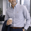 Mens English Oxford Shirt Button Down. Casual Office Work Weekender by Janeo British Apparel. Cool Grey - Thumbnail Image 3