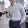 Mens English Oxford Shirt Button Down. Casual Office Work Weekender by Janeo British Apparel. Cool Grey - Thumbnail Image 1