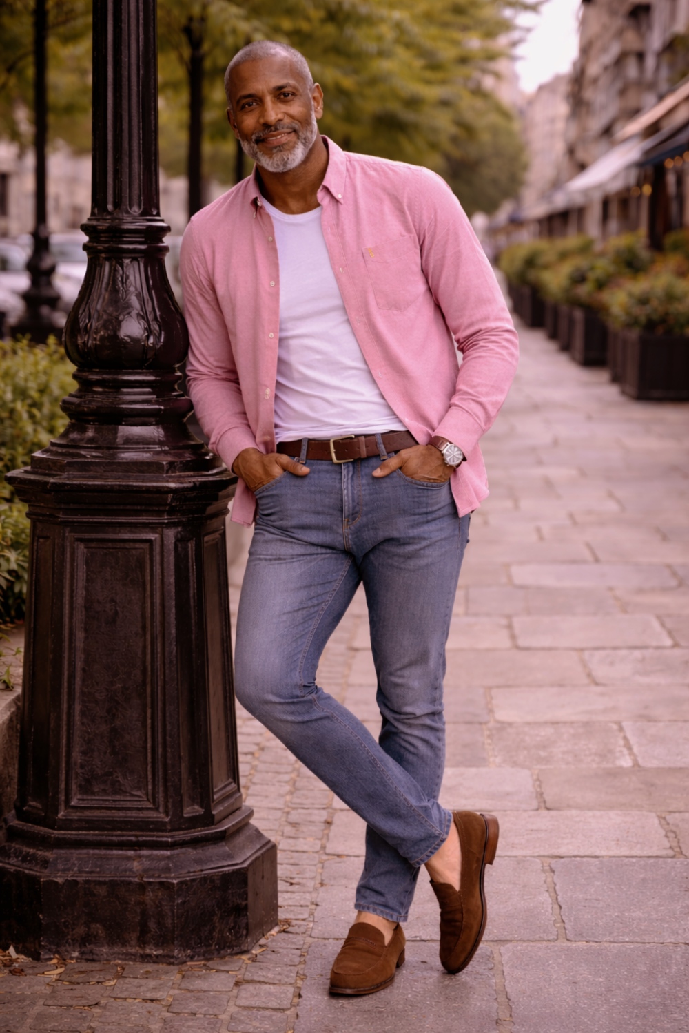 Mens English Oxford Shirt Button Down. Casual Office Work Weekender by Janeo British Apparel. Crayola Red - Image 3