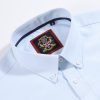 Mens English Oxford Shirt Button Down. Casual Office Work Weekender by Janeo British Apparel. Jordy Sky Blue - Thumbnail Image 8