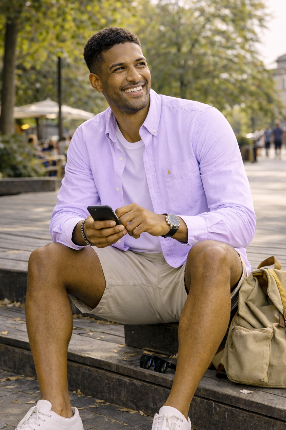 Mens English Oxford Shirt Button Down. Casual Office Work Weekender by Janeo British Apparel. Calm Me Lavender - Image 2