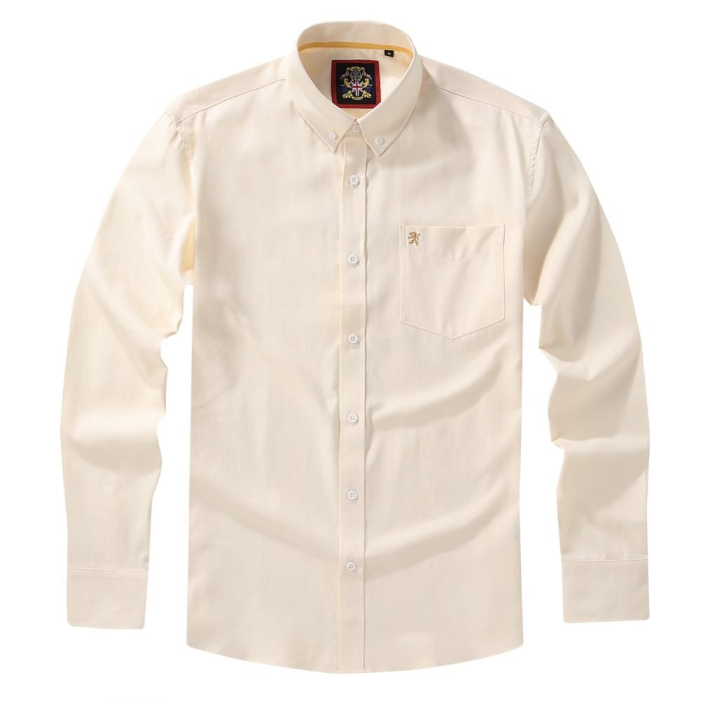 Mens English Oxford Shirt Button Down. Casual Office Work Weekender by Janeo British Apparel. Mellow Lemon - Image 6