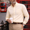 Mens English Oxford Shirt Button Down. Casual Office Work Weekender by Janeo British Apparel. Mellow Lemon - Thumbnail Image 1