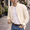 Mens English Oxford Shirt Button Down. Casual Office Work Weekender by Janeo British Apparel. Mellow Lemon - Thumbnail Image 3