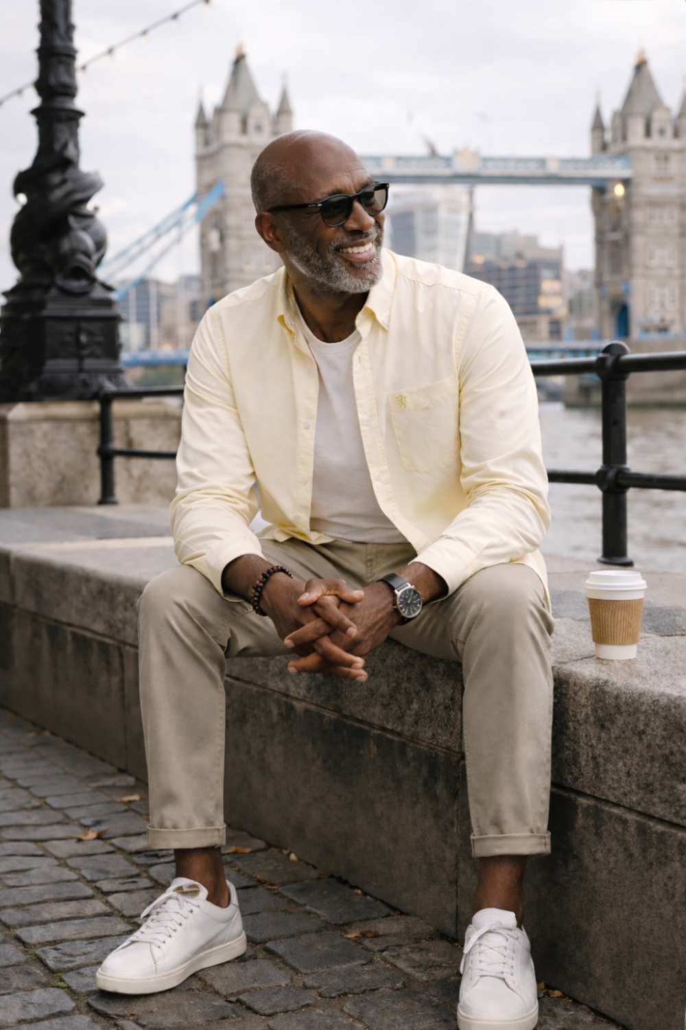 Mens English Oxford Shirt Button Down. Casual Office Work Weekender by Janeo British Apparel. Mellow Lemon - Image 2