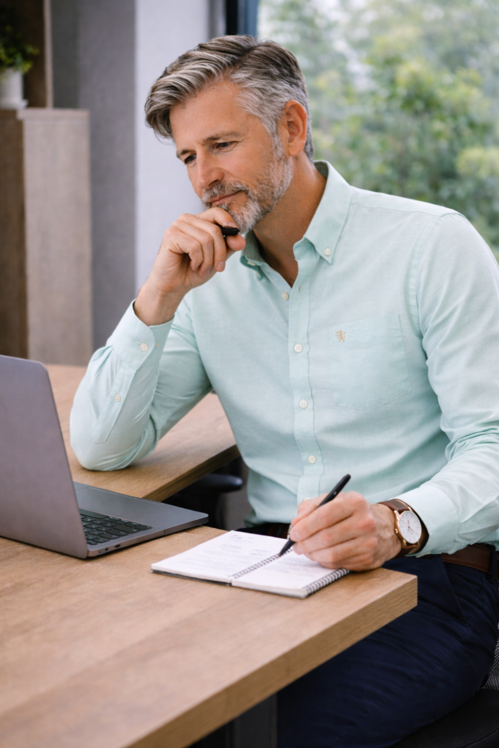 Mens English Oxford Shirt Button Down. Casual Office Work Weekender by Janeo British Apparel. Paris Mint - Image 3