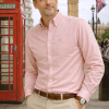 Mens English Oxford Shirt Button Down. Casual Office Work Weekender by Janeo British Apparel. Somerset Peachy Peach - Thumbnail Image 1