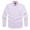 Calm Me Lavender - Mens Long Sleeve Stripe Oxford Shirt. The Kensington Button Down Collar & Pocket. Authentic Oxford Fabric - Thumbnail Image 5