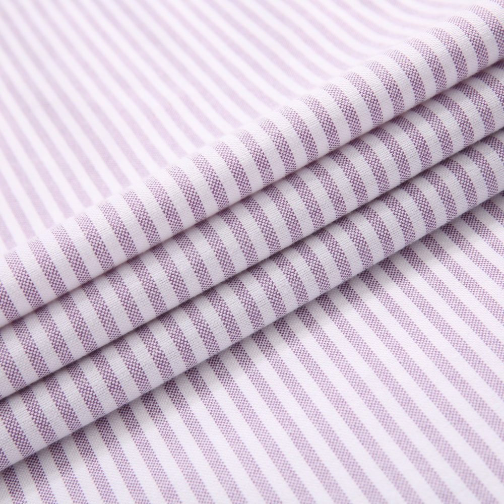 Calm Me Lavender - Mens Long Sleeve Stripe Oxford Shirt. The Kensington Button Down Collar & Pocket. Authentic Oxford Fabric - Image 10