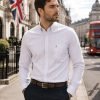 Cool Grey - Mens Long Sleeve Stripe Oxford Shirt. The Kensington Button Down Collar & Pocket. Authentic Oxford Fabric - Thumbnail Image 1
