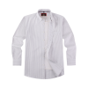 Cool Grey - Mens Long Sleeve Stripe Oxford Shirt. The Kensington Button Down Collar & Pocket. Authentic Oxford Fabric - Thumbnail Image 5