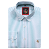 Paris Mint - Mens Long Sleeve Stripe Oxford Shirt. The Kensington Button Down Collar & Pocket. Authentic Oxford Fabric - Thumbnail Image 7