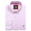 Tickle Me Pink - Mens Long Sleeve Stripe Oxford Shirt. The Kensington Button Down Collar & Pocket. Authentic Oxford Fabric - Thumbnail Image 7