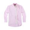 Tickle Me Pink - Mens Long Sleeve Stripe Oxford Shirt. The Kensington Button Down Collar & Pocket. Authentic Oxford Fabric - Thumbnail Image 5