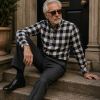 Mens Tartan Check Shirts Lumberjack Flannel Style by Janeo British Apparel. Black White Rebel - Thumbnail Image 3