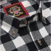 Mens Tartan Check Shirts Lumberjack Flannel Style by Janeo British Apparel. Black White Rebel - Thumbnail Image 7