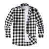 Mens Tartan Check Shirts Lumberjack Flannel Style by Janeo British Apparel. Black White Rebel - Thumbnail Image 5