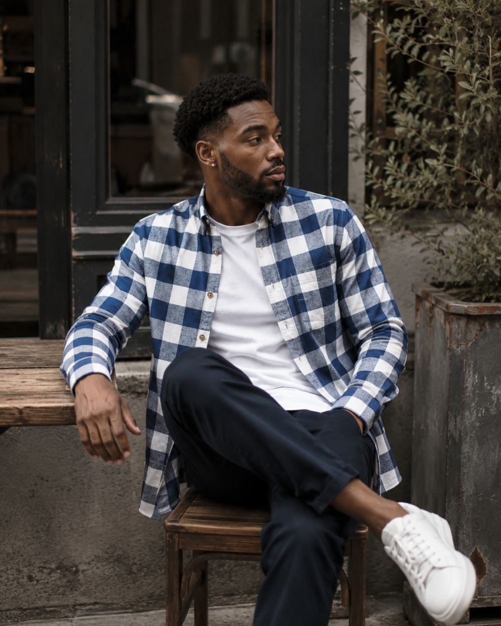Mens Tartan Check Shirts Lumberjack Flannel Style by Janeo British Apparel. Moody Blues Navy - Image 2