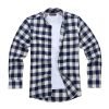 Mens Tartan Check Shirts Lumberjack Flannel Style by Janeo British Apparel. Moody Blues Navy - Thumbnail Image 4