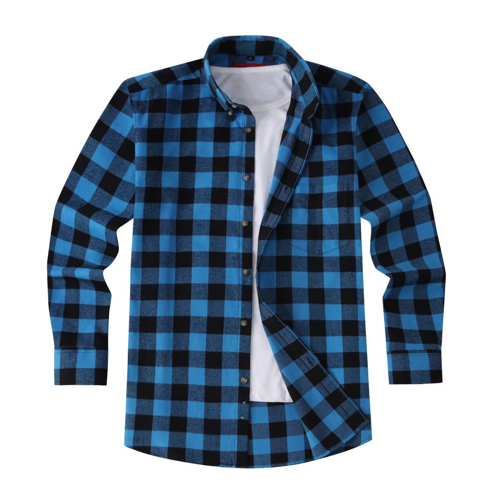 Mens Tartan Check Shirts Lumberjack Flannel Style by Janeo British Apparel. Bring Back My Turquoise - Image 5